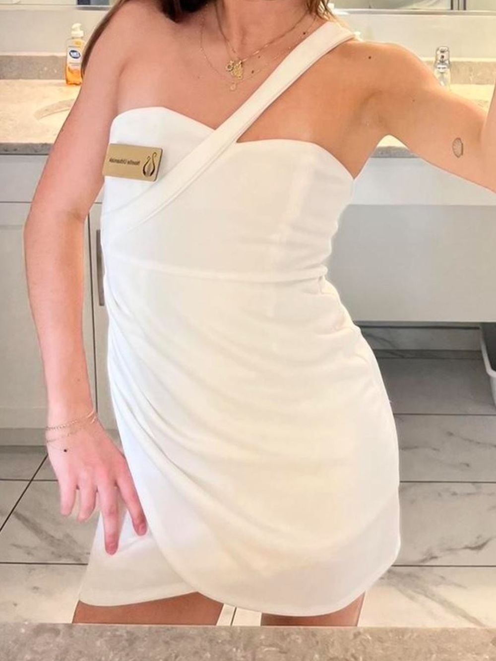 White One-Shoulder Mini Dress